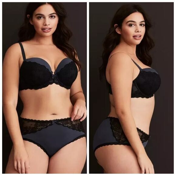 Torrid Lace Overlay Push-Up Demi Bra sz 40D - Picture 2 of 11